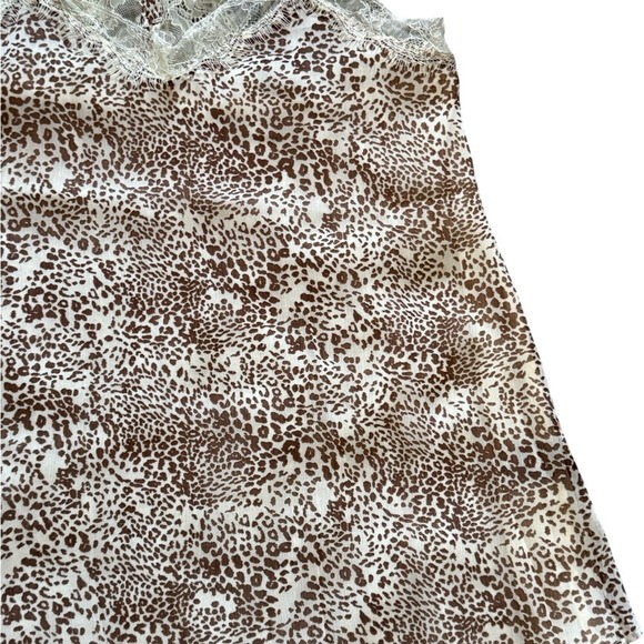 POL Leopard Print Lace Trim Blouse - Brown and Cream - Picture 3 of 6